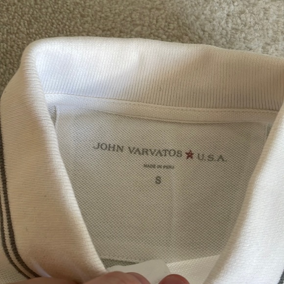 John Varvatos White polo with Grey trim details - Picture 4 of 11
